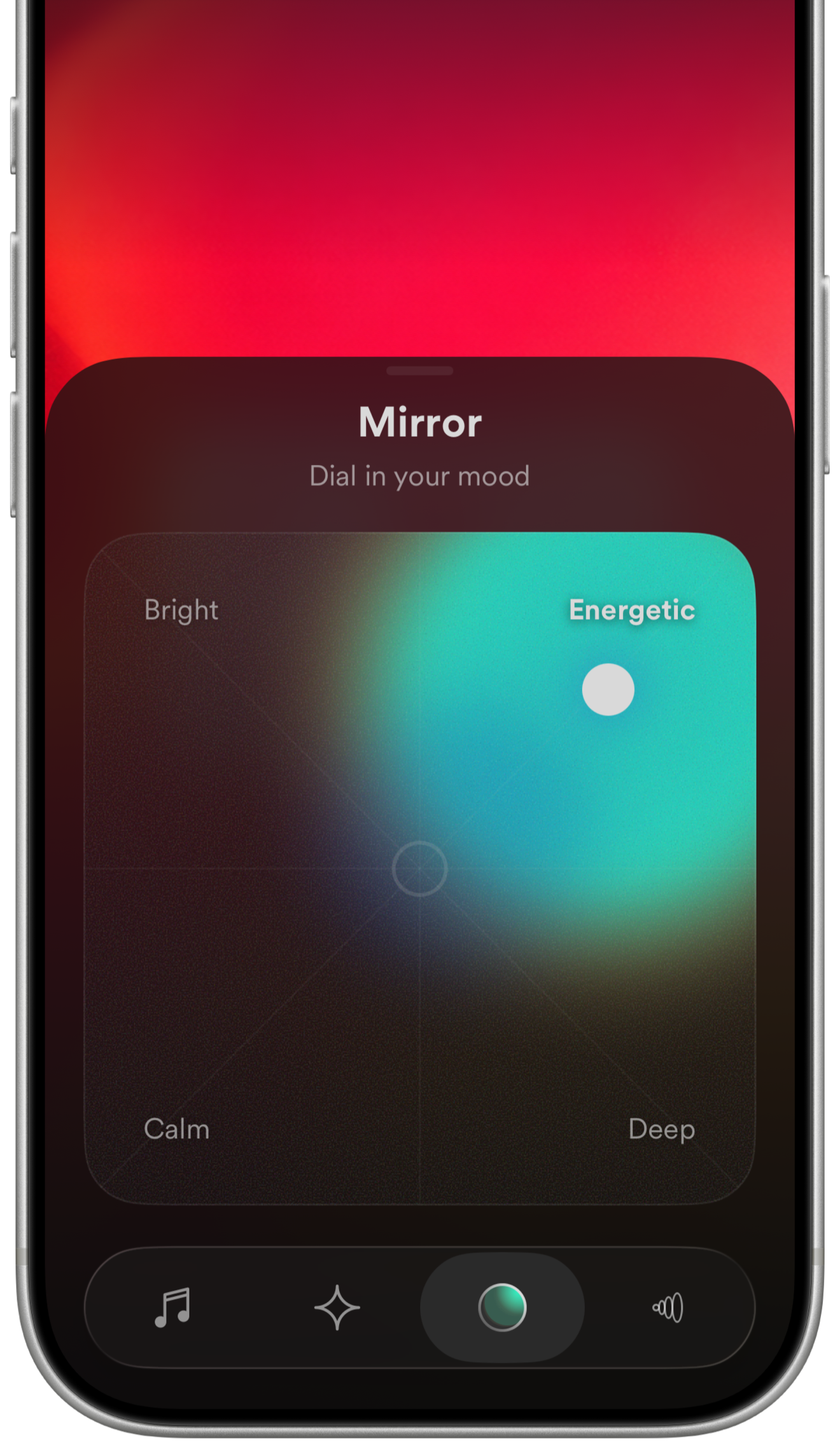 AIRadio Mirror screen for setting a mood