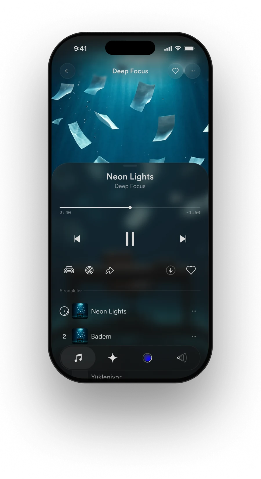 Neon Lights playing on the Deep Focus station